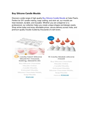 Silicone Candle Moulds – Shop Premium, Reusable Moulds for Candle Making