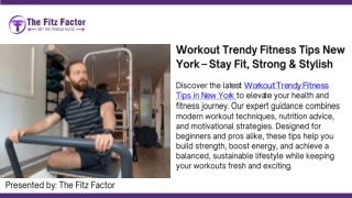 Workout Trendy Fitness Tips New York – Achieve Your Health Goals