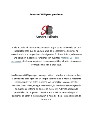 Motores WIFI para persianas