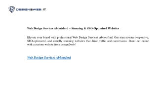 Web Design Services Abbotsford – Stunning & SEO-Optimized Websites