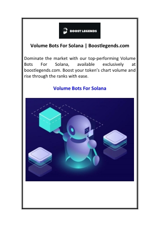 Volume Bots For Solana  Boostlegends.com