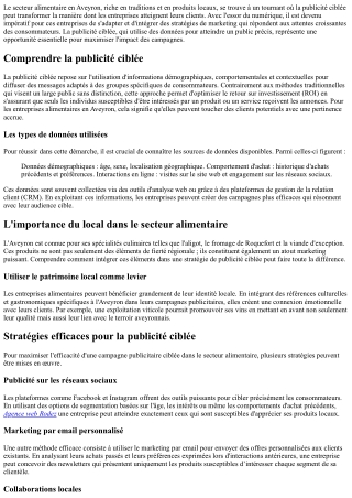 Focus sur la publicité ciblée pour les entreprises du secteur alimentaire en Ave