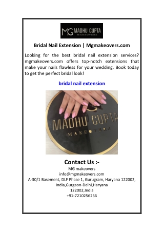 Bridal Nail Extension  Mgmakeovers.com