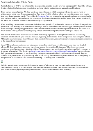 Advertising connections with the public