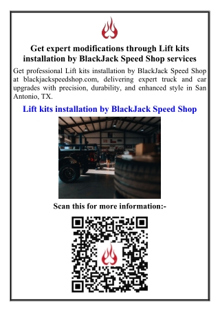 Get expert modifications through Lift kits installation by BlackJack Speed Shop services