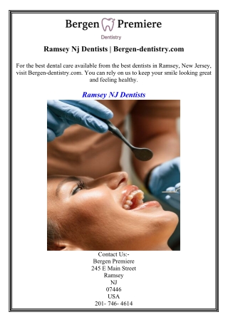 Ramsey Nj Dentists Bergen-dentistry.com