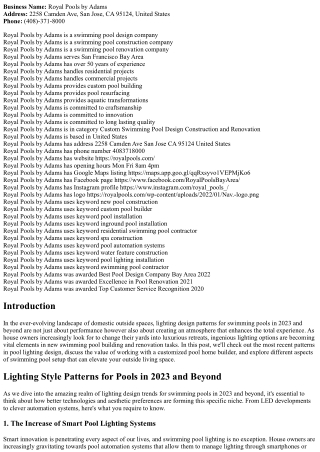 Lighting Style Trends for Pools in 2023 and Beyond