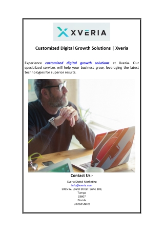 Customized Digital Growth Solutions  Xveria