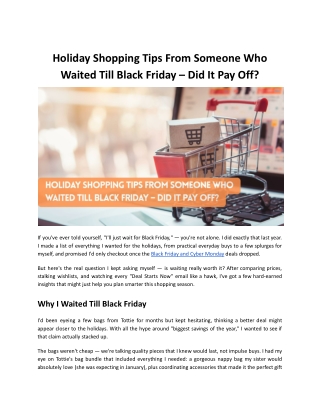 Holiday Shopping Tips From Someone Who Waited Till Black Friday
