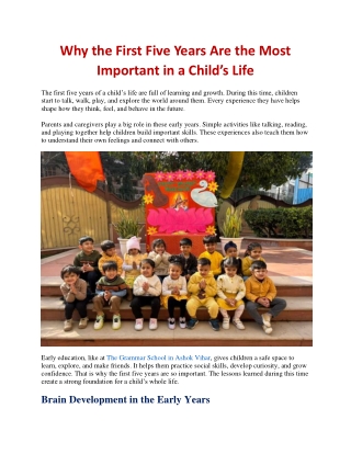 Why the First Five Years Are the Most Important in a Child’s Life