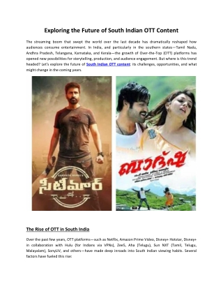 Exploring the Future of South Indian OTT Content