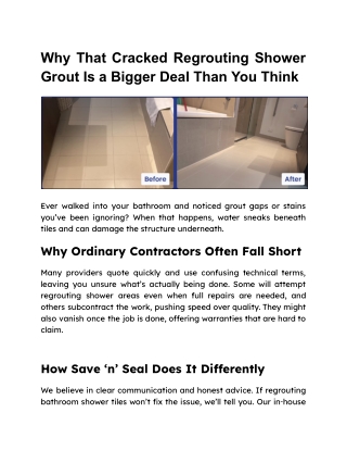 Why That Cracked Regrouting Shower Grout Is a Bigger Deal Than You Think