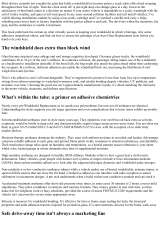 Choosing the Right Adhesive in Windshield Replacement