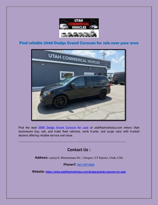 Find reliable 2008 Dodge Grand Caravan for sale near your area