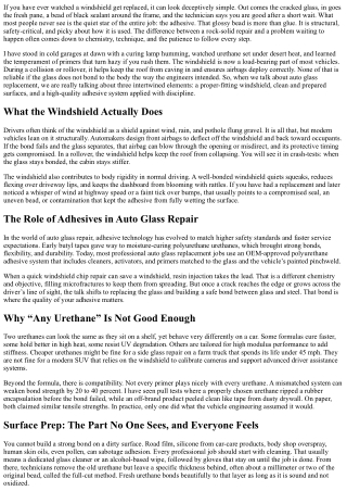 Why Quality Adhesives Matter in Auto Glass Replacement