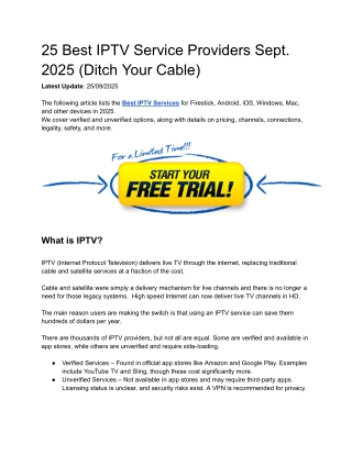 Best IPTV Service Providers