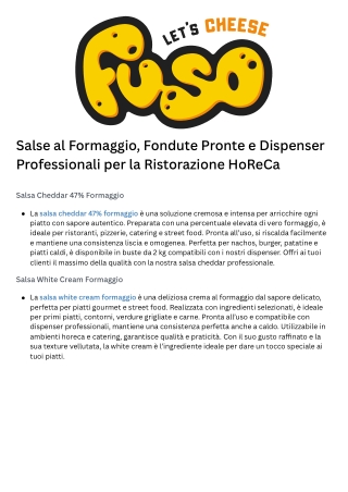 Formaggio Fuso Professionale