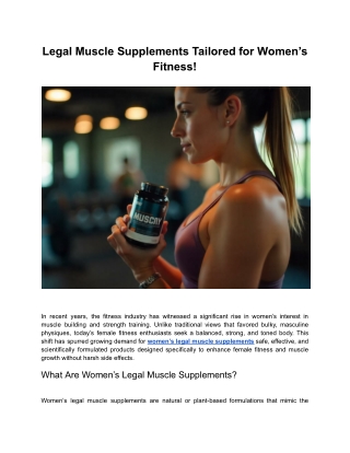 Legal Muscle Supplements Tailored for Women’s Fitness!