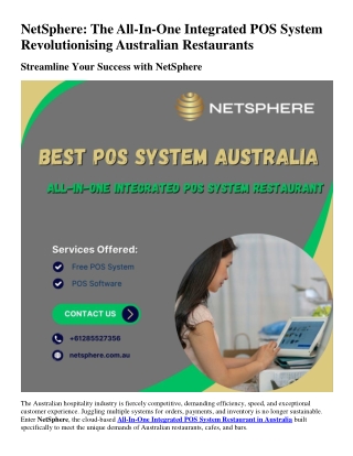 All-In-One Integrated POS System Restaurant in Australia