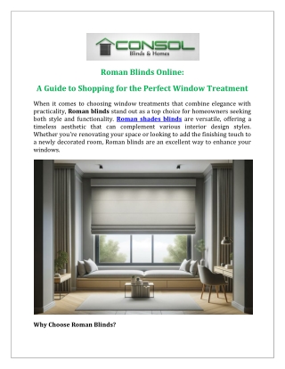 Roman Blinds Online A Guide to Shopping for the Perfect Window Treatment