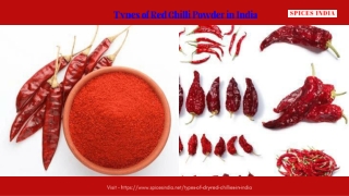 Types of Red Chilli Powder in India