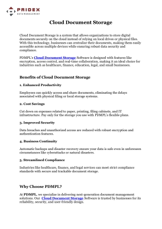 Cloud Document Storage