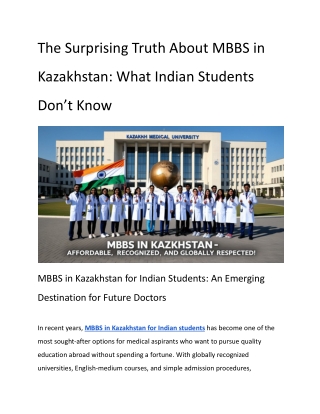 The Surprising Truth About MBBS in Kazakhstan_ What Indian Students Don’t Know