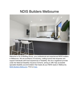 NDIS Builders Melbourne