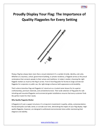 Proudly Display Your Flag The Importance of Quality Flagpoles for Every Setting