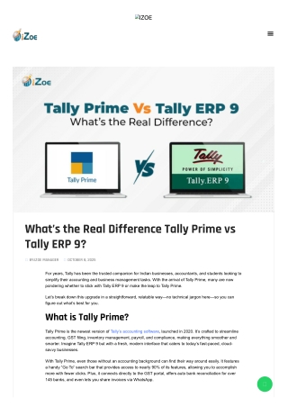 Tally Prime VS Tally ERP 9