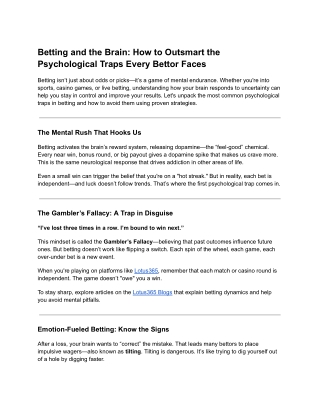 Bet Smarter: Mastering Betting Psychology & Strategy for Consistent Wins