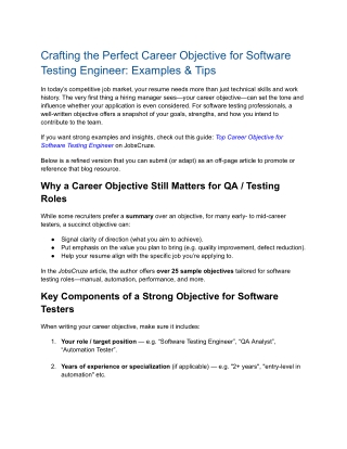 Crafting the Perfect Career Objective for Software Testing Engineer_ Examples & Tips