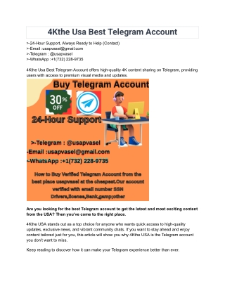 4kthe usa best Telegram Account