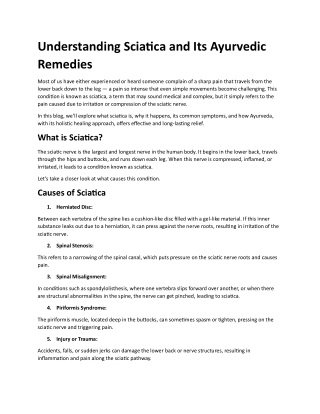 Understanding Sciatica and Its Ayurvedic Remedies