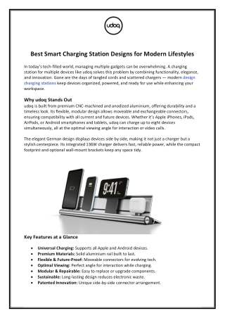 Best Smart Charging Station Designs for Modern Lifestyles