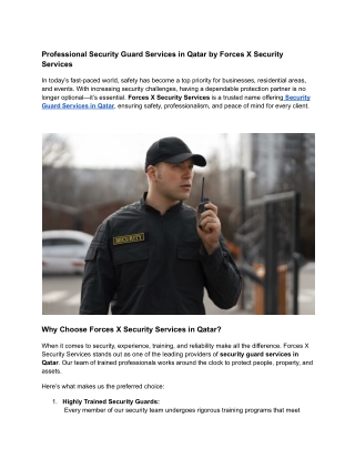 Security Guard Services in Qatar
