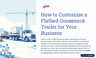 How to Customize a Flatbed Gooseneck Trailer for Your Business