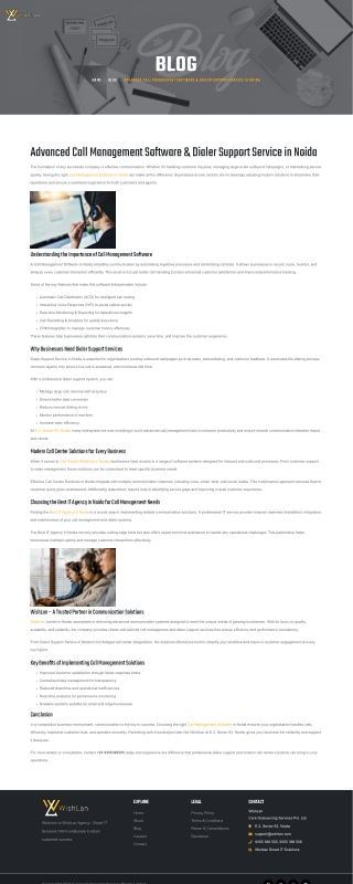 Advanced Call Management Software & Dialer Support Service in Noida
