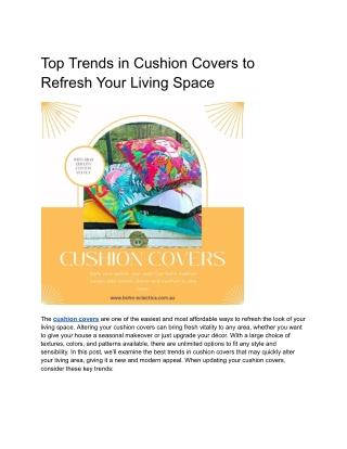 Top Trends in Cushion Covers to Refresh Your Living Space