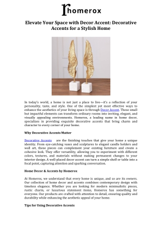 Elevate Your Space with Decor Accent Decorative Accents for a Stylish Home