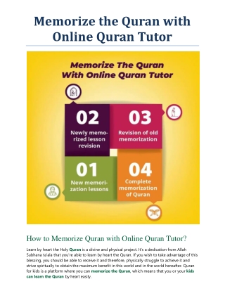 Memorize the Quran with Online Quran Tutor