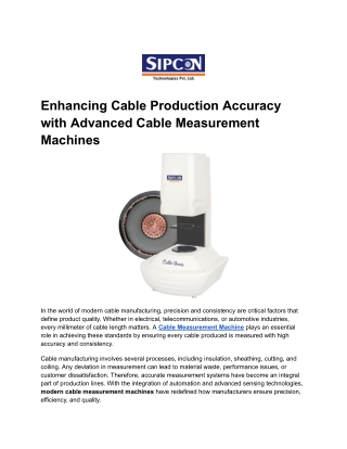 Enhancing Cable Production Accuracy with Advanced Cable Measurement Machines