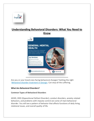 Understanding Behavioral Disorders: What You Need to Know