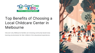 Top Benefits of Choosing a Local Childcare Center in Melbourne