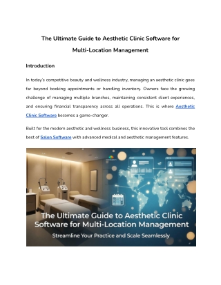 The Ultimate Guide to Aesthetic Clinic Software for Multi-Location Management