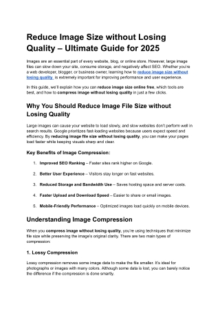 Reduce Image Size without Losing Quality – Ultimate Guide for 2025