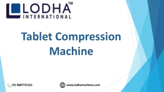 Tablet Compression Machine | Lodha Machine