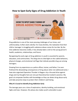 How to Spot Early Signs of Drug Addiction in Youth