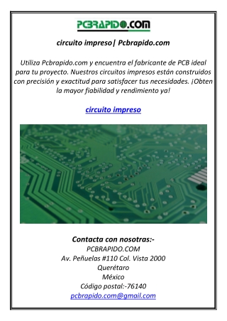 circuito impreso| Pcbrapido.com