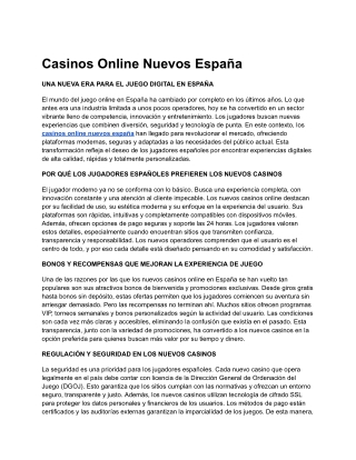 Casinos Online Nuevos España